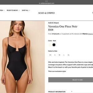 SOLID & STRIPED Noir One Piece Swimsuit